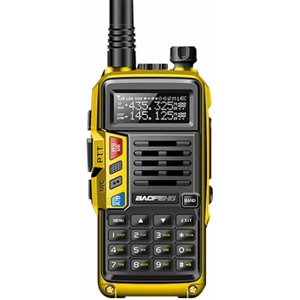 UV-S9 Dual Band Bærbar Walkie Talkie 10W Ham Radio 2 Antenner 10KM Langt Rækkevidde VOX Funktion 128CH - Gul
