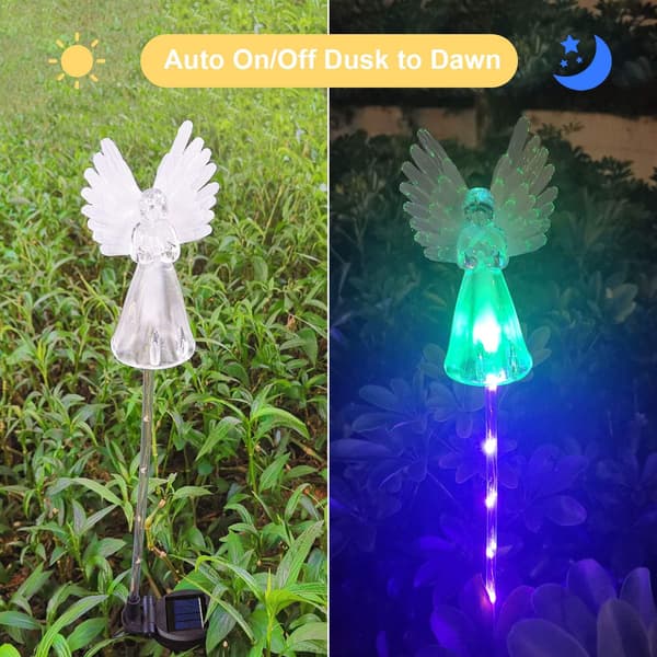 Angel Solar Lights, Solar Powered Garden Lights, 2 Pack