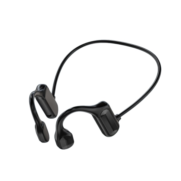 Öppna öronhörlurar med Bluetooth, röstassistent och förvaring för utomhussporter, svart