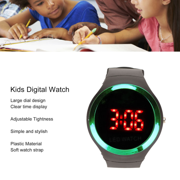 Barn Digital Watch Student Fashionabla röd LED Outdoor Sports Watch Födelsedagspresent för vardagen Grön