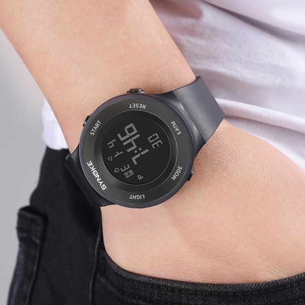 Digital watch med rem Vattentät mjuk plast för män Luminous armbandsur för studenter, vuxen, unisex