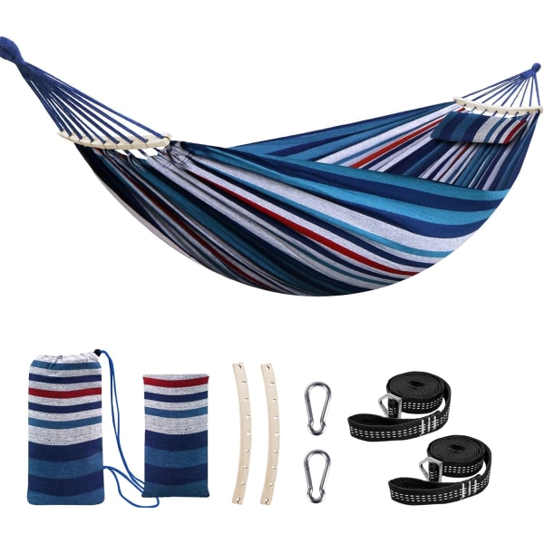 Förtjockning campinghängmatta för två personer 200x150cm flerfärgad