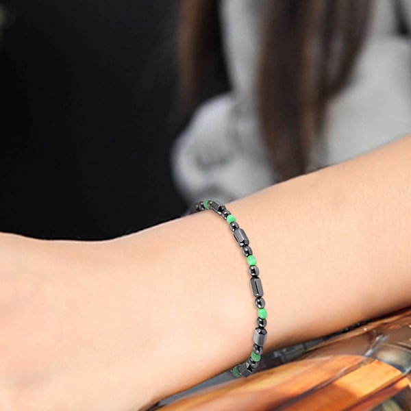 Kvinnor Män Magnetisk Terapi Hematit Armband Viktminskning Armband Smycken Svart Grön
