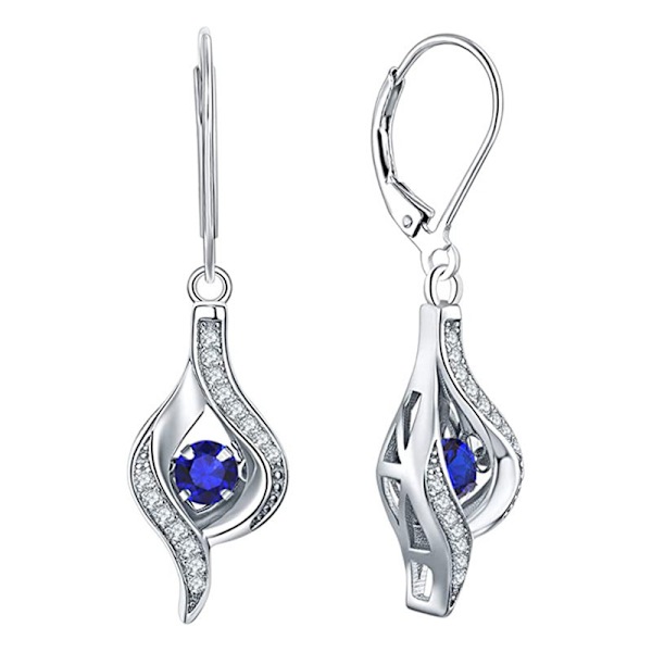 925 1000 silver örhänge för kvinnor, infinity dinglande örhänge med 3A Cubic Zirconia Birthstone för kvinnor