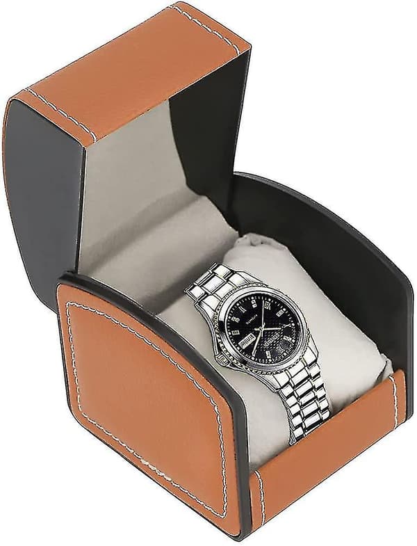 Watch Box Pu Läder Single Watch Armbandsur Display Case Case Med