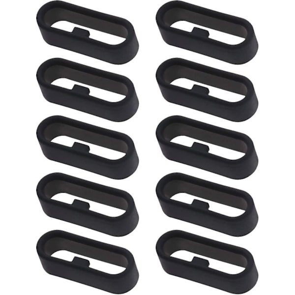 10 st armbandsögla, kompatibel med Garmin Vivoactive 3 & Music Secure Silikonring - (svart), vuxen, unisex