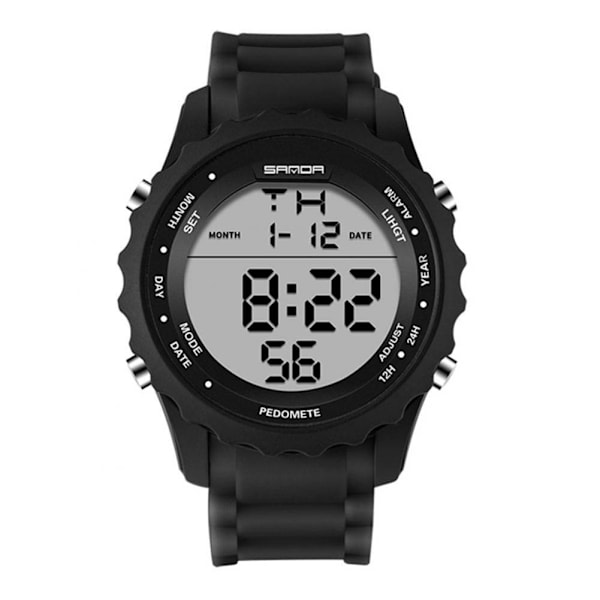 Multifunktionell watch elektronisk watch(svart, vit)