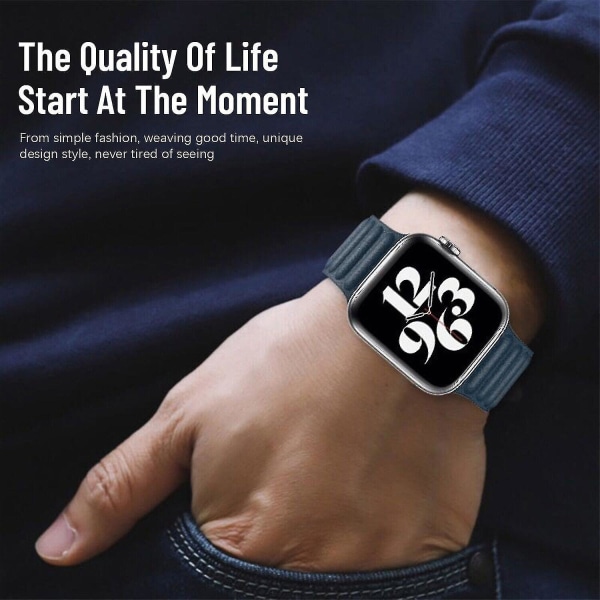 Magnetarmband Läderarmbandsur Armband Länkband för Apple Watch Series 8 7 Se 6 5 4 3 2,38mmor40mmor41mm, unisex