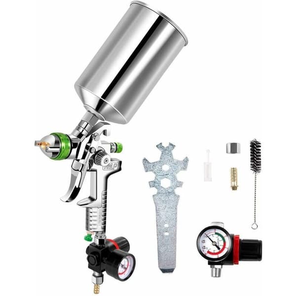 1000 ml luftfärgspruta med 2,5 mm munstycke HVLP miniluftborstsprutor med tryckregulator