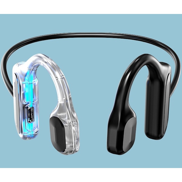 Öppna öronhörlurar med Bluetooth, röstassistent och förvaring för utomhussporter, svart