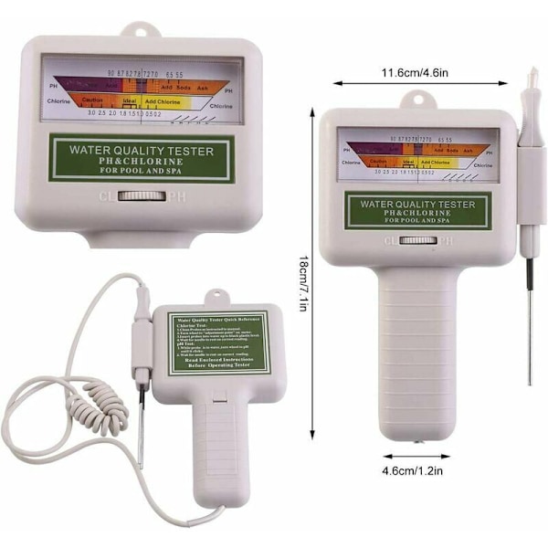 Vattenkvalitetstestare, elektronisk PH-mätare testare bärbar klormeter PH-mätare hög precision för dricksvatten, hydroponik, akvarier, dricks