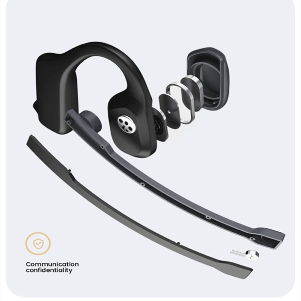 YouthWhisper Bone Conduction-hörlurar - Stereo Bluetooth headset med öppna öron med brusreducerande bommikrofon - Trådlösa hörlurar - Bone Conductin