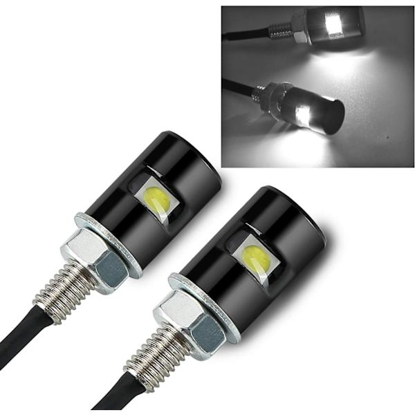 LED-lampa Bil- och motorcykelnummerskylt Glödlampor Skruvbult LED-ljus 12V Universal LED-nummerskylt 2ST (Vit)