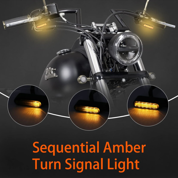 Motorcykel sekventielle LED-blinklys godkendt 12V Universal styrlys Motorcykel Mini Blinklys Aluminium Amber Light Vandtæt M8 til krydstogt