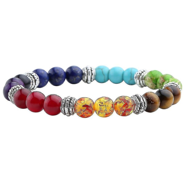 7 Chakra Kristaller Ädelstenar Healing Beads Armband Kvinnor Natursten Yoga Reiki Balancing Mala Meditation Beaded,barn,hane