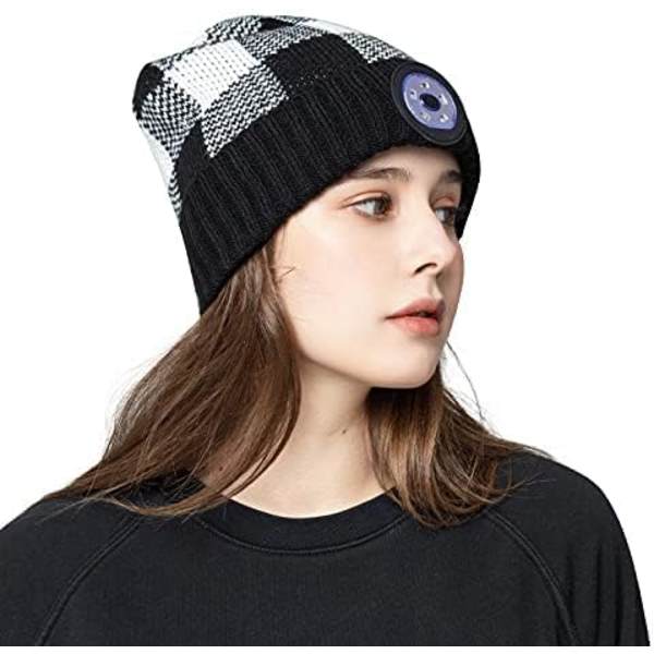 Bluetooth hatt för män Julklappsidé, unisex skidmusik vinter Bluetooth hatt, mjuk varm mössa med HD-stereolyssningsmikrofon, lämplig för sport