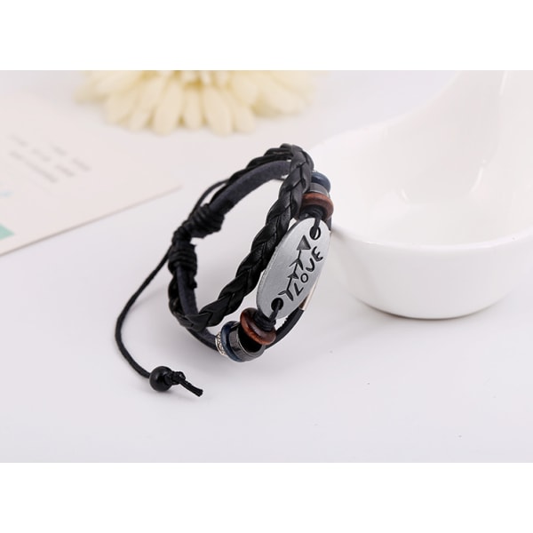 Fashionabla unisex armband med justerbar längd i konstgjord nöthud med multi lager armband