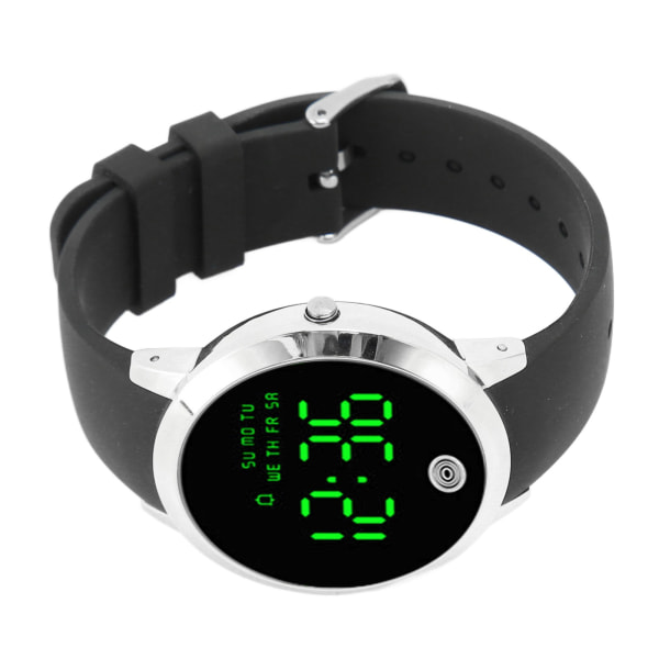 Digital vattentät watch Multifunktionell Snygg färgpekskärm Nedräkningstimer 12 24 timmar watch Black Shell Black Belt