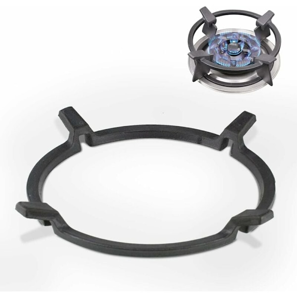 Støbejerns Wok Pan Stativ Universal Wok Stativ Gas Wok Adapter til Støbejernspande Skridsikker Sort, til Brændere, Gaskomfurer, Komfurer