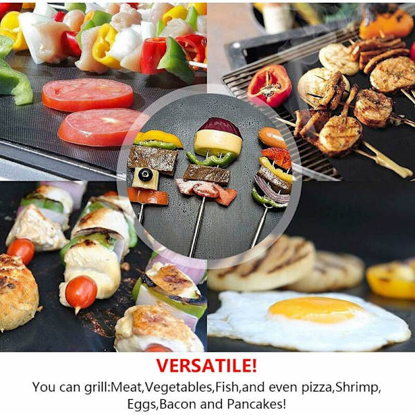 Grillmatta, BBQ-lakan 50x40 cm, BBQ-grillmattor, Non-stick återanvändbart, rengöringsbart grillpapper, utomhus för assisterade ugnar/kol/gas/elektr.
