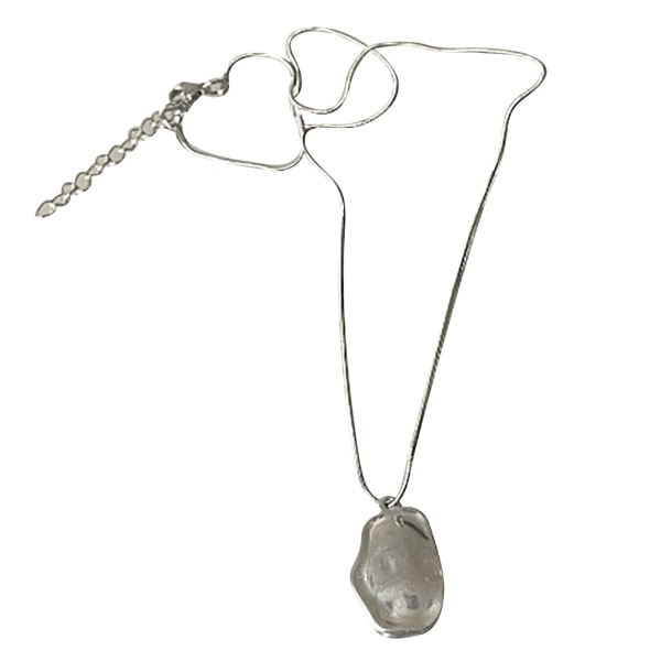 Kvinna nyckelbenshalsband i rostfritt stål Lyxigt oregelbundet hänge halsband för kvinnor flickor