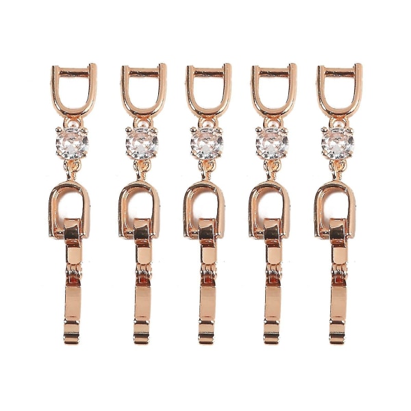 5x Halsband Armband Extenders Crystal For Rhinestone Foldover Extension Spänne, vuxen, unisex