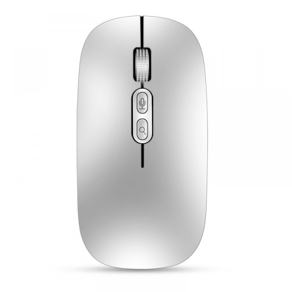 Uppladdningsbar trådlös mus, 2,4 g trådlös ergonomisk Ai-röstmus, 1600 DPI USB mus med tyst klick