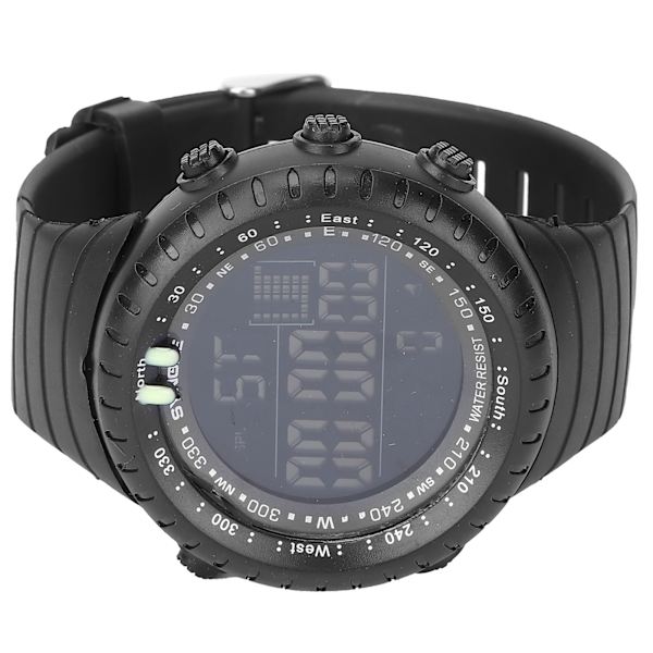 Digital watch Nattljus Vattentät Flerfunktions elektronisk watch för män Svart