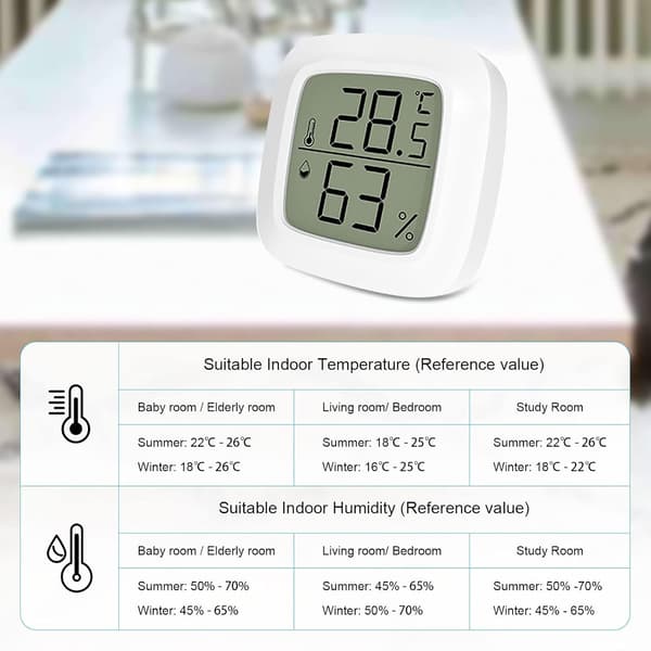 Digital Termometer Hygrometer Indendørs Termometer, Bærbar Hygrometer, Temperatur- og Luftfugtighedsindikator til Celsius Indendørs Klimastyring