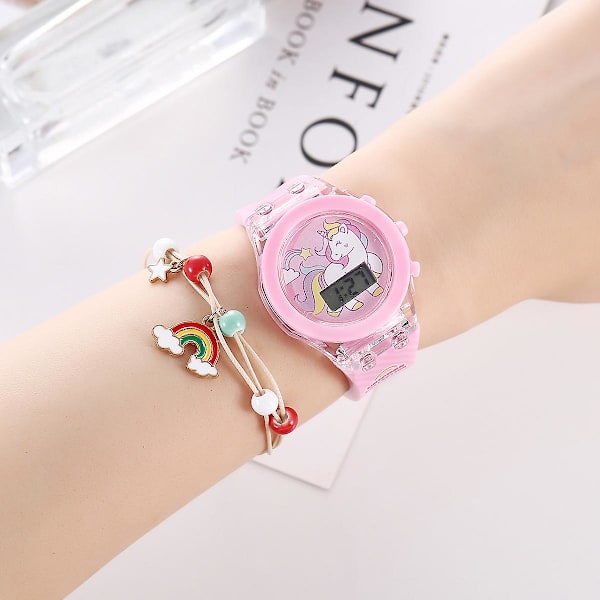 Black Friday, set för tjejer, 2 st set för barn, unicorn Glow Watch, barn, unisex
