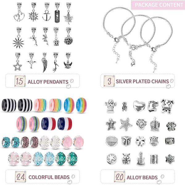 DIY Rainbow Beads Alloy Handgjorda set, barn, kvinnor