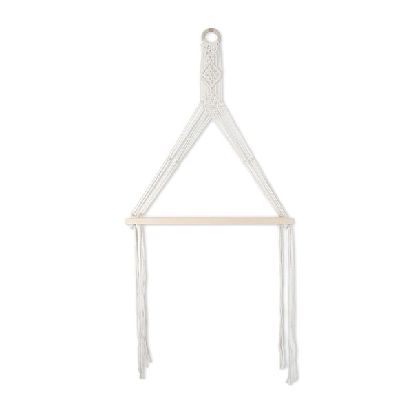 Macrame Trä Vägghängande Boho Swing Rustik Plant Support Vardagsrum Sovrum, set om 2