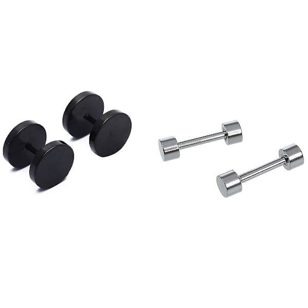 1 par mäns skivstångsörhängen 3 mm silver, barn, hane
