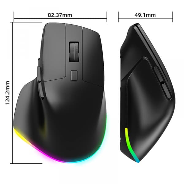 Trådlös mus, ergonomisk, Bluetooth spelmus, lysande mus
