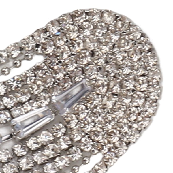 2st Kvinna Rhinestone Tofs Dangle Örhängen Sparkle Färgglada Böjda Bling Dangle Örhängen för Girl Lady Silver
