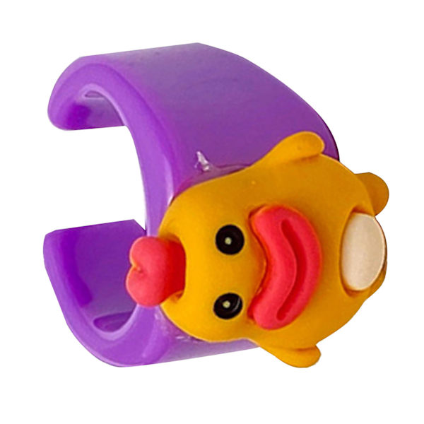 Barn Knuckle Ringar Tecknad Djurmönster Öppning Färgglada Fashionabla Harts Smycken Ringar Typ C