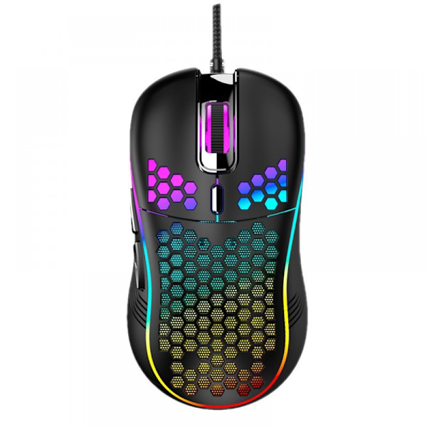 Honeycomb trådad spelmus, RGB-bakgrundsbelysning, ergonomisk och lätt USB -datormus med högprecisionssensor för bärbara Windows-datorspelare (B