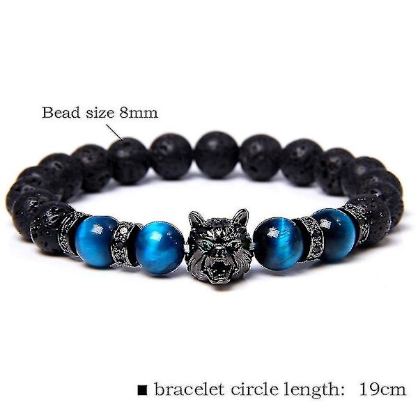Men's Bead Armband Black Wolf Head Energy Vintage Armband,barn,hane