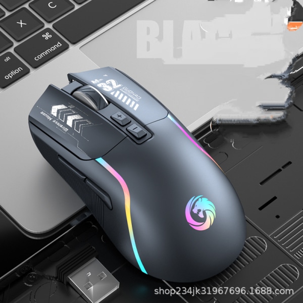 Trådlös mus, tyst PC-mus, 1600DPI justerbar 7 programmerbara knappar, ergonomisk design, strömlinjeformad USB mus för PC Bärbar dator Wor