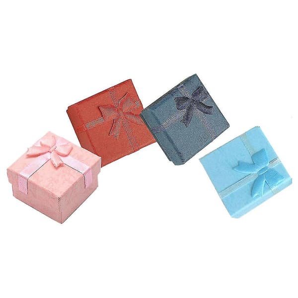 5 st Papperspaket Bowknot Smycken Örhänge Ring Presentbox Case, barn, hane