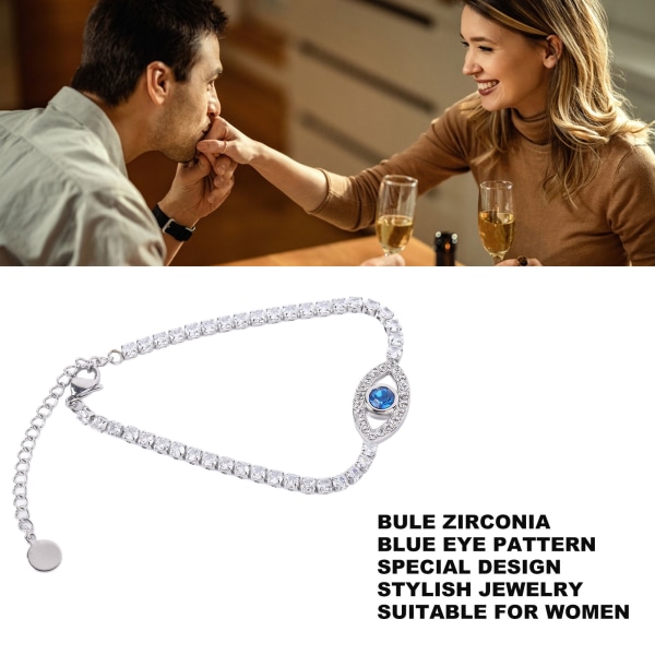 Skrämmande ögonarmband för kvinna Bule Zirconia ögonarmband Titanstål Snygga smycken