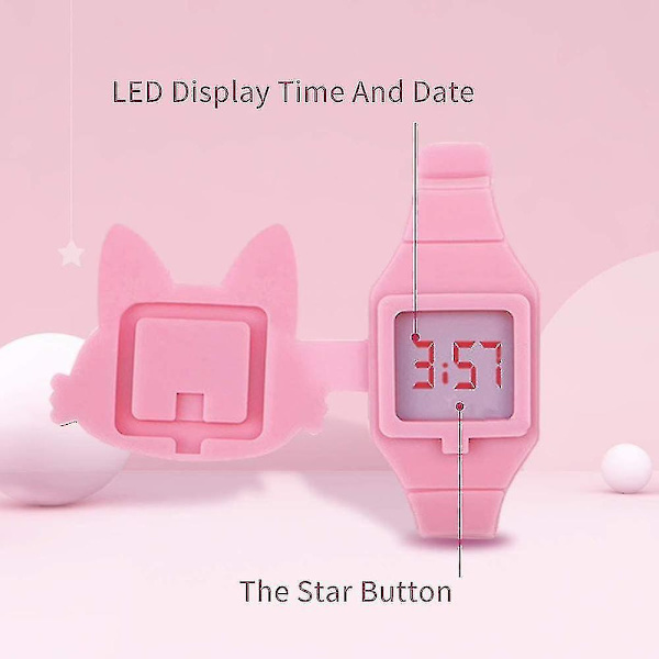 Watch, Watch Digital Söt Form Led Mode Silikonrem Flip Design Watch Girls,vuxen, unisex