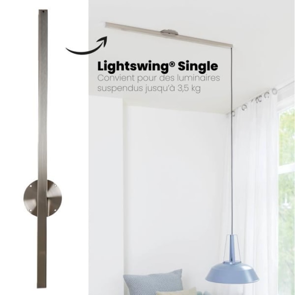 Lightswing® Single - Rostfritt stål - 110cm - Upphängningssystem för hängande lampor