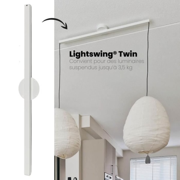 Lightswing® Twin - Matt vit - 90cm - Upphängningssystem för två pendellampor