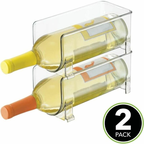 ##/Flaskehylde sæt af 2 – Stabelbar plastik flaskehylde til flasker##/