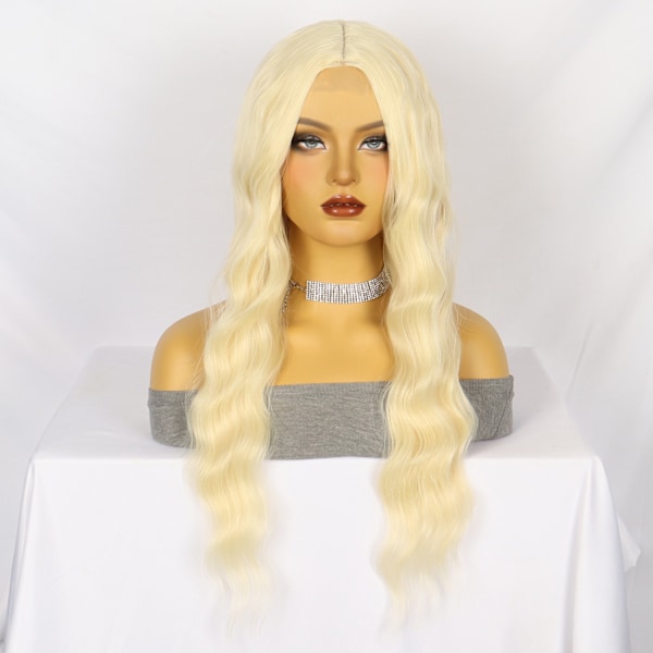 ##/Platinafarget, bølgete parykk for kvinner##/