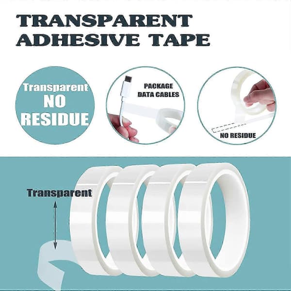 4 st 20mm X33M(108Ft) Klar Värmetejp för Htv Eltejp Transparent Högtemperaturssublimering
