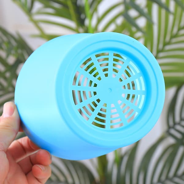 8 st Små - 14 cm Plastblomkrukor med Brickor Plantkrukor för Balkongträdgård