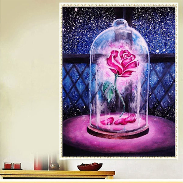 Rose 5D DIY Diamantmaleri Krysssting Håndverksett, Diamantmaleri