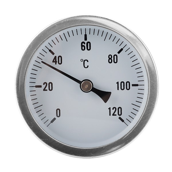 Lämpömittari Ruostumaton teräs Bimetallilämpömittari 0-120℃ 63mm Indus